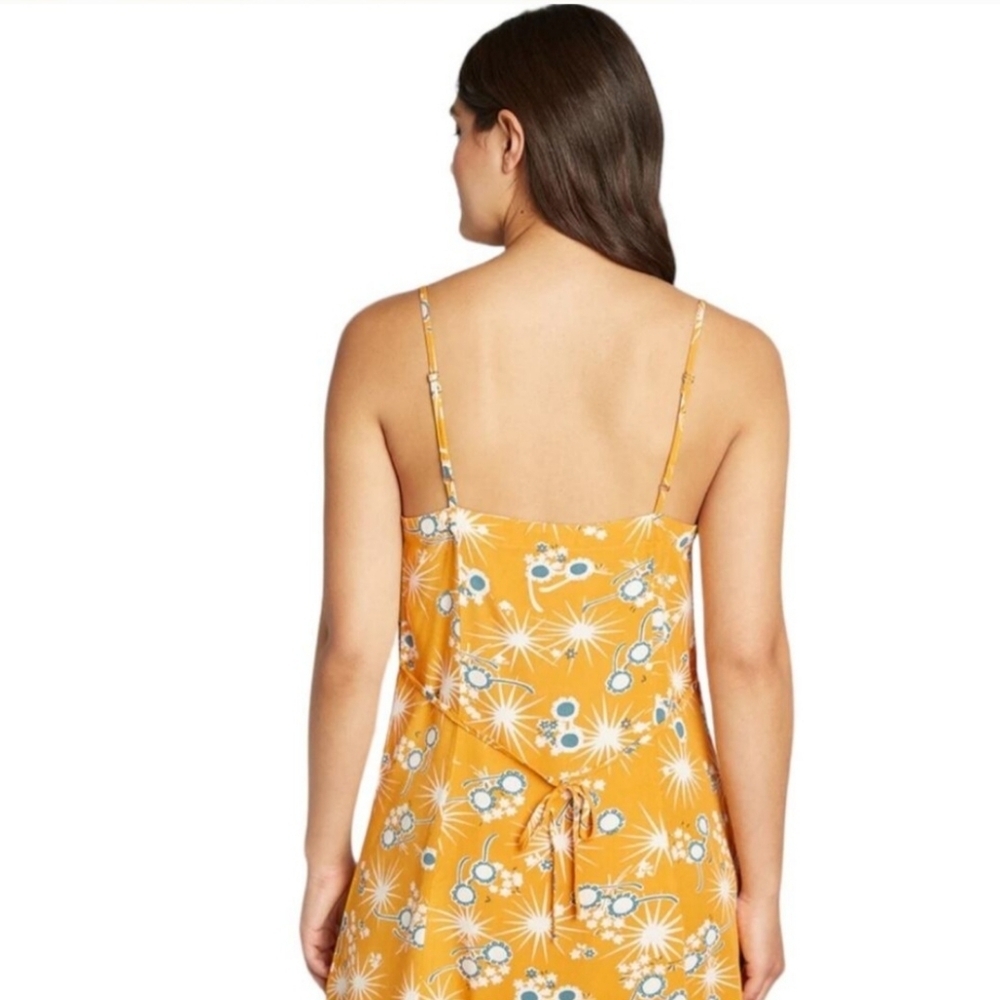 ModCloth XL Retro Dress Adj Spag Straps Glasses Starbursts Flowers Cool & Light - Picture 5 of 7